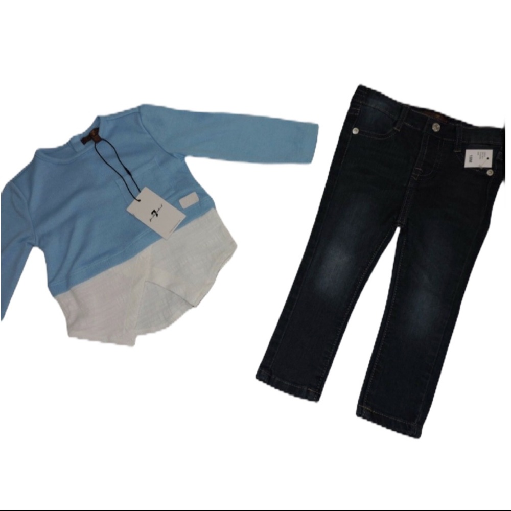 7 For All Mankind 2 Piece Set Jeans and Sweater